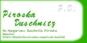 piroska duschnitz business card